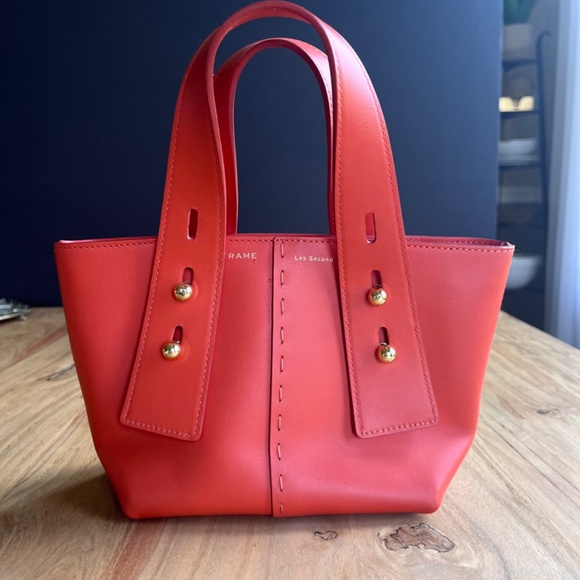 FRAME  les second mini handbag in vibrant orange with gold hardware, crossbody - Picture 6 of 13